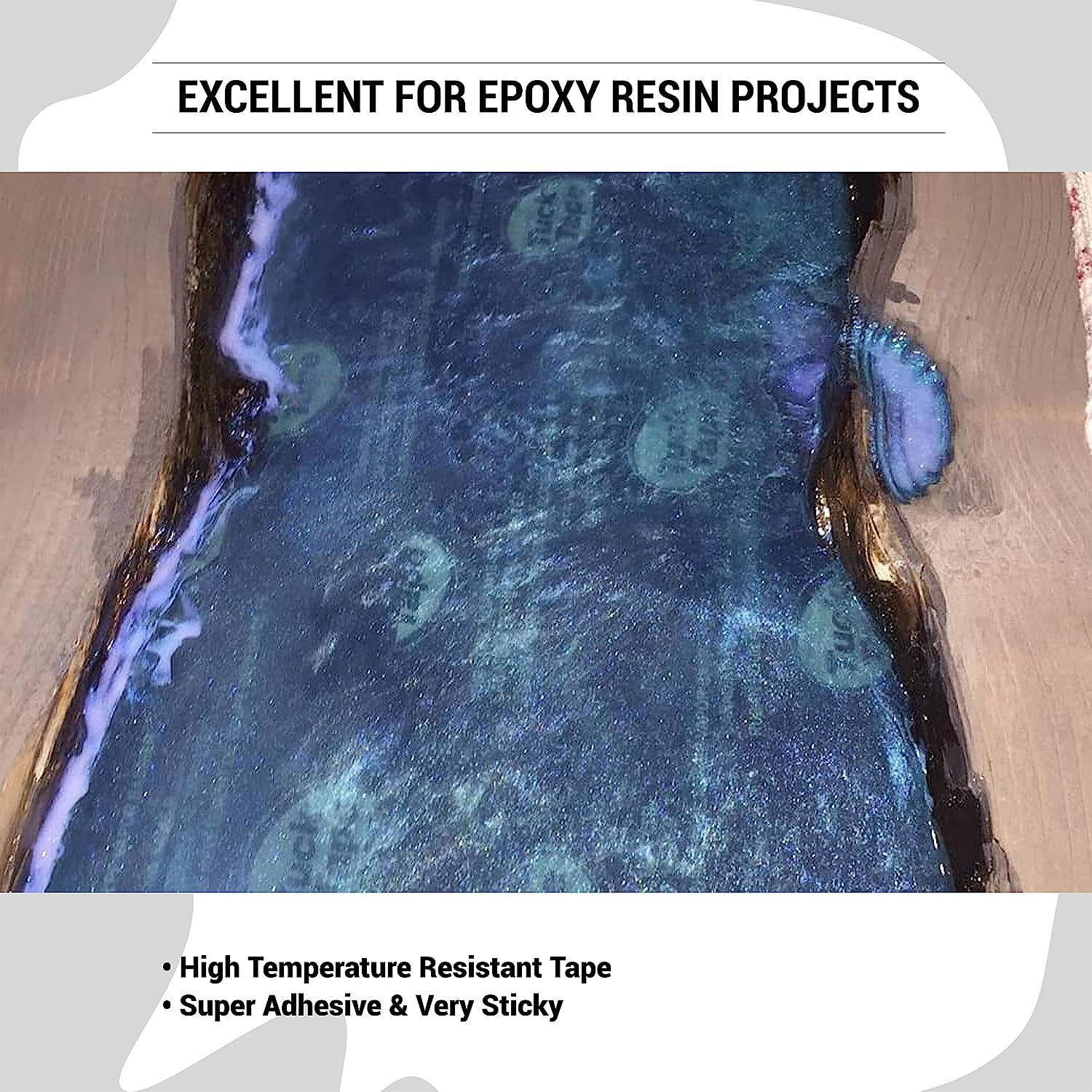 Tuck Tape Construction Sheathing Tape, Vapor Barrier PE Tape, Epoxy Resin Tape, 2.4 in x 180 ft (Blue) - Image 5